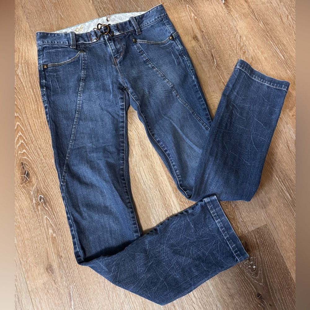 Armani Exchange Vintage Dark Blue Straight Leg Jeans w/ studs size 0